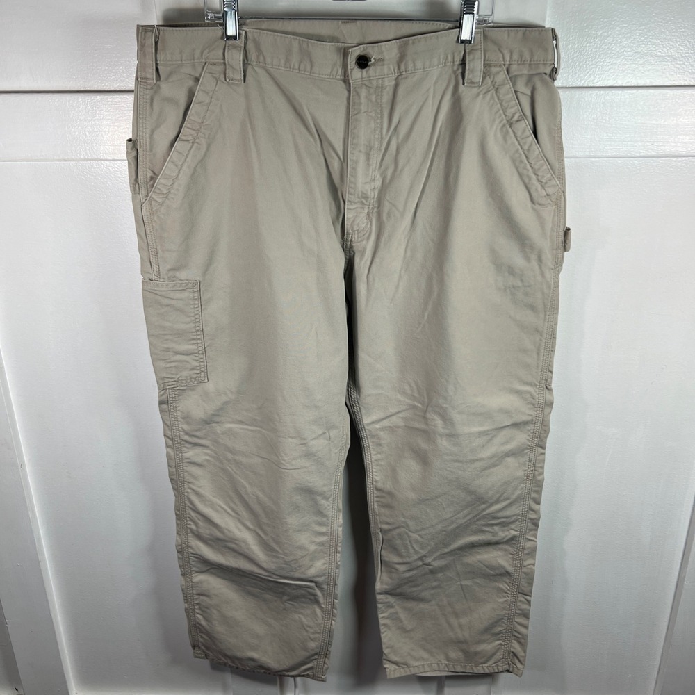 Carhartt B151 TAN Loose Fit Canvas Work Dungaree Pants Mens 42x30 Tan